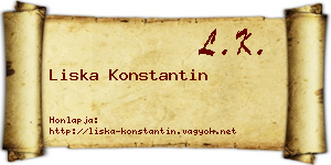 Liska Konstantin névjegykártya